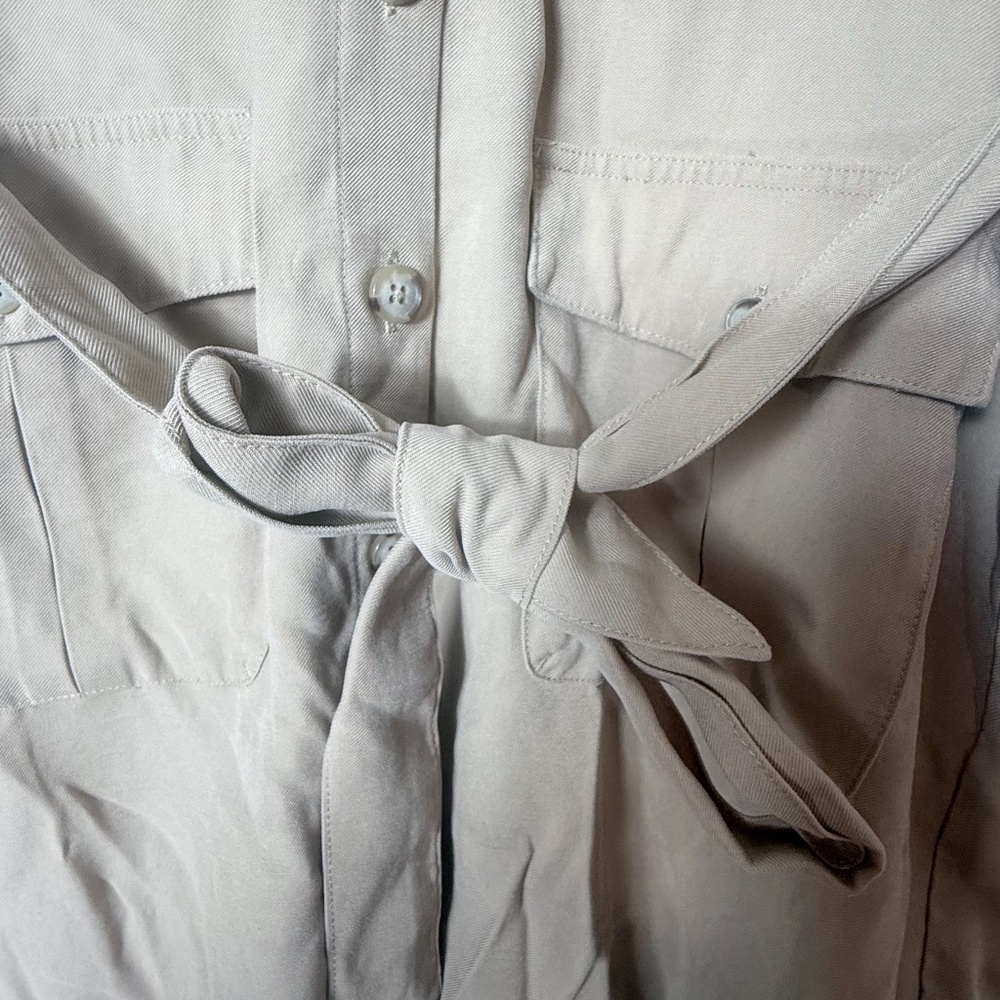 Tuckernuck Khaki Hugo Tan Shirt Dress Mini Short Sleeve Utility Size XS (A) - Picture 8 of 8